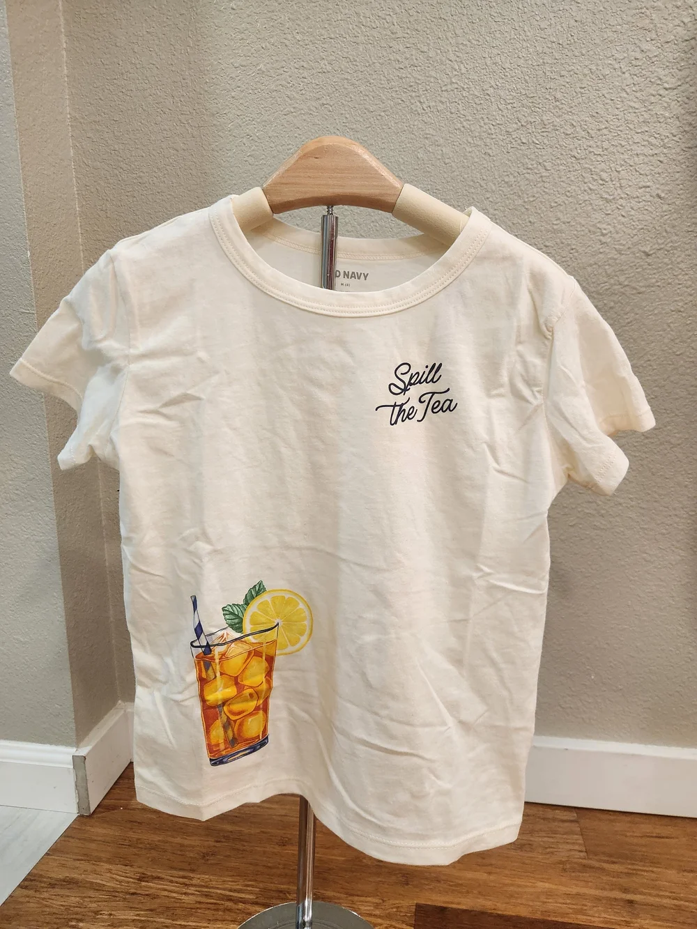 Old Navy Cream Kids 'Spill the Tea' Short Sleeve Graphic Tee